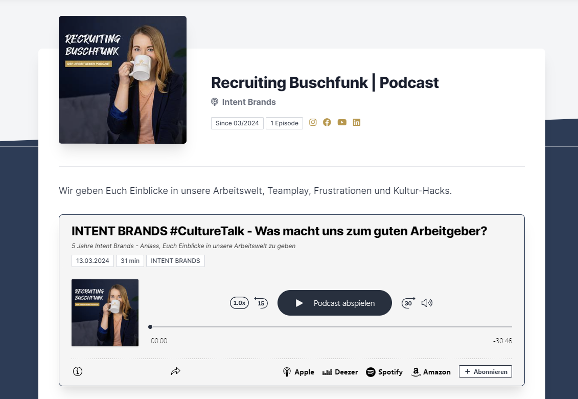 Unser Jubiläumspodcast Recruiting Buschfunk mit dem Thema CultureTalk- was macht uns zum guten Arbeitgeber